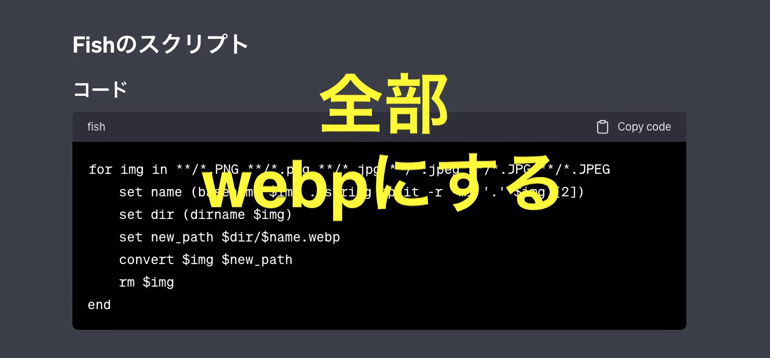 Featured image of post サブディレクトリ下の画像ファイルをwebp形式に変換するシェルスクリプト