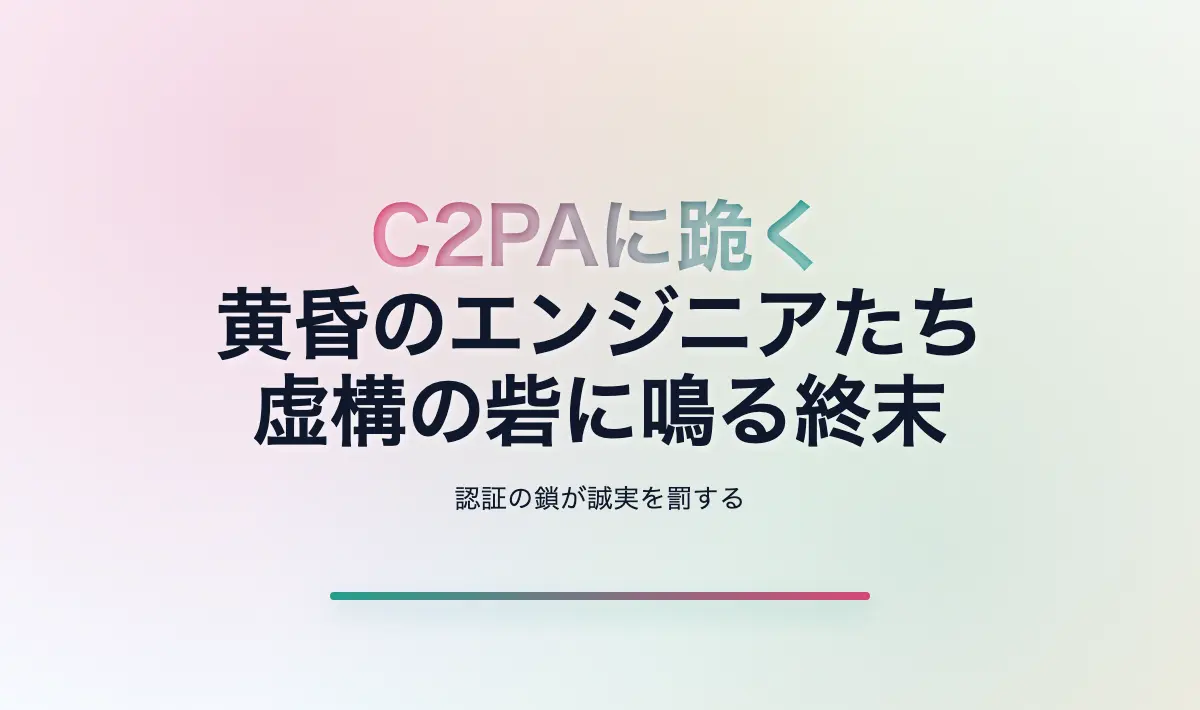 Featured image of post C2PAに跪く黄昏のエンジニアたち ～虚構の砦を築く者たちへの挽歌～