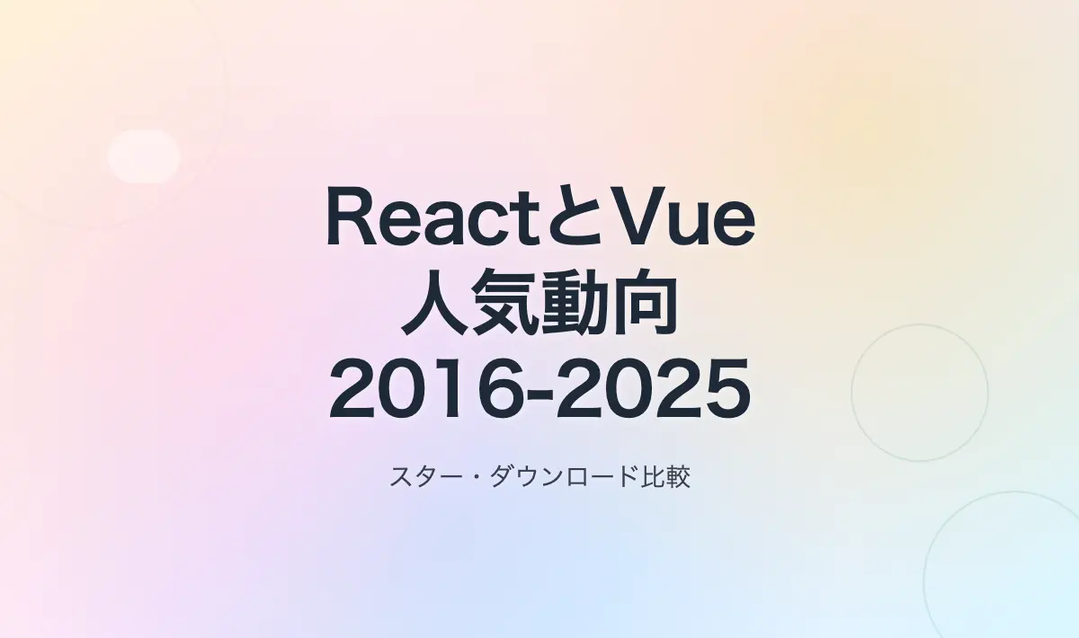 Featured image of post ReactとVueの人気・使用動向（2016〜2025年）
