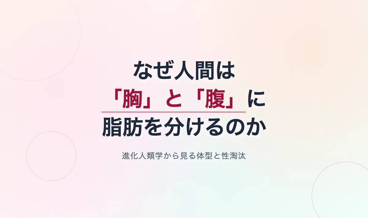 Featured image of post なぜ人間だけが「胸」と「腹」に脂肪を振り分けるのか：進化人類学から見る体型と性淘汰のリアリズム