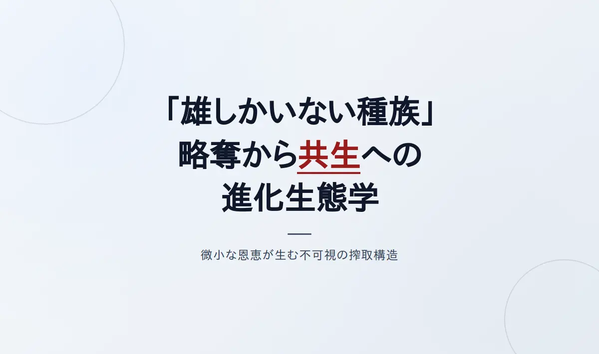 Featured image of post 「雄しかいない種族」の進化生態学――略奪者から共生・搾取システムへの変遷