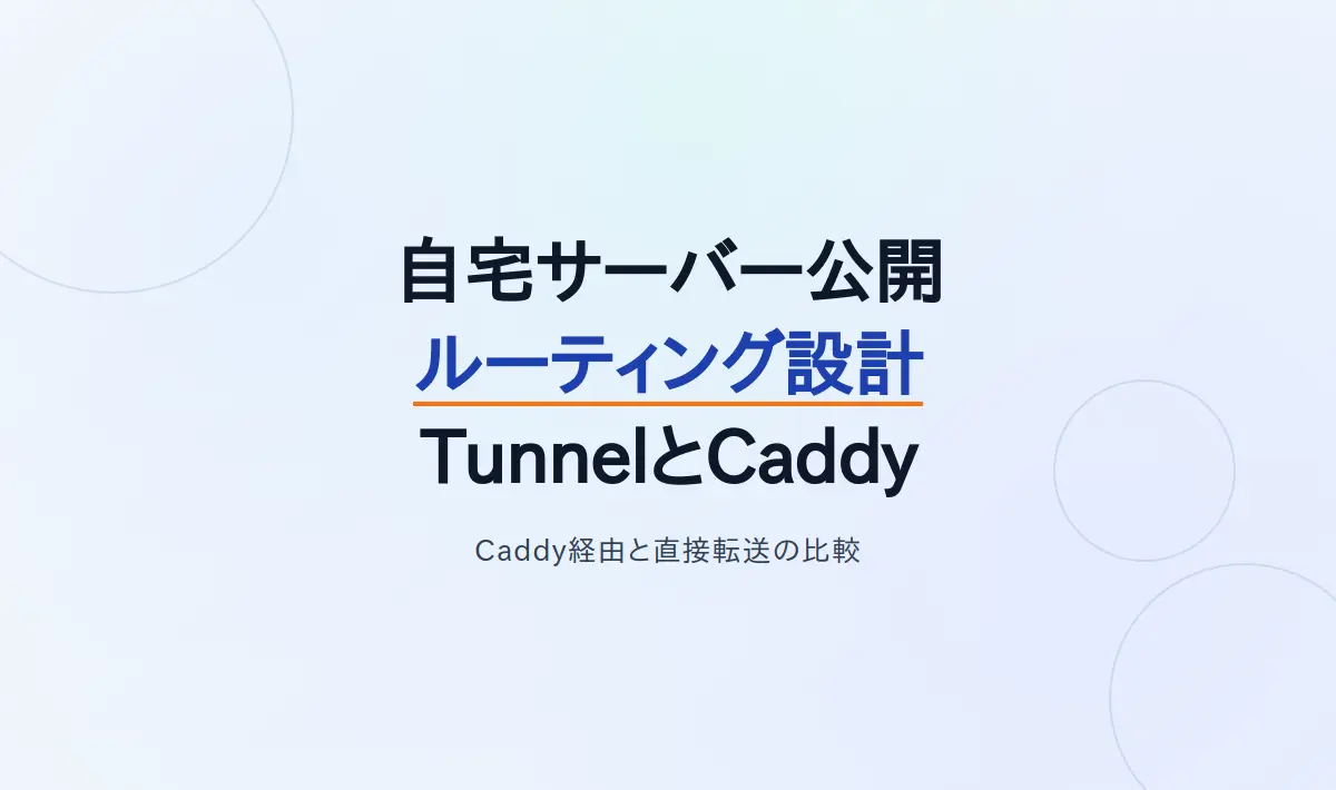 Featured image of post 自宅サーバー公開におけるルーティング設計：Cloudflare TunnelとCaddyの役割分担